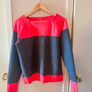 Athleta Fuse Neon Colorblock Sweatshirt in Pink and Gray
